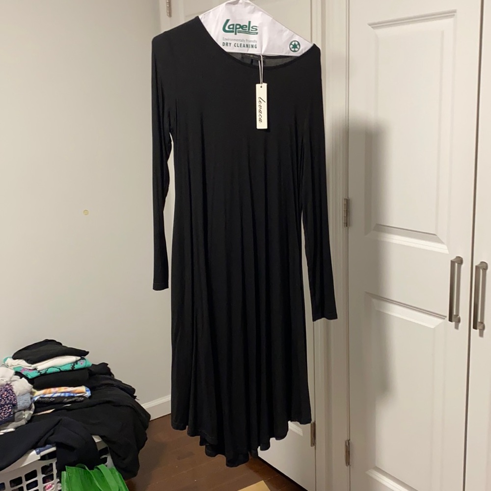 midi black dress
